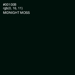 #00100B - Midnight Moss Color Image